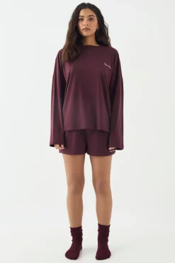 DSGN Studio T-Shirt Lounge Manches Longues Oversize Ultra-Doux<Femme Dsgn Studio|Pyjamas