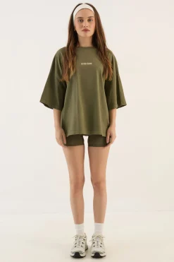 T-shirt Dsgn Studio À Manches Courtes Oversize En Tissu Épais Délavé