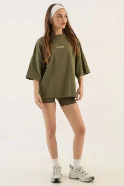 T-shirt Dsgn Studio À Manches Courtes Oversize En Tissu Épais Délavé