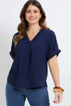 T-shirt À Détails De Plis Nervurés