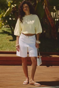 boohoo T-shirt en coton avec taille élastiquée<Femme Tops