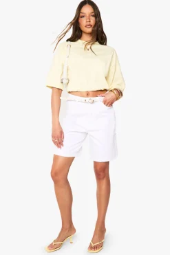 boohoo T-shirt en coton avec taille élastiquée<Femme Tops