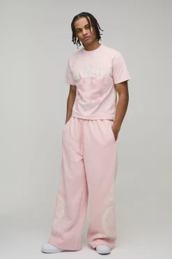 T-Shirt en Coton Lavé Coupe Ajustée avec Applique Dragon Ofclman