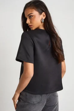 T-shirt en crêpe Diamante Boxy
