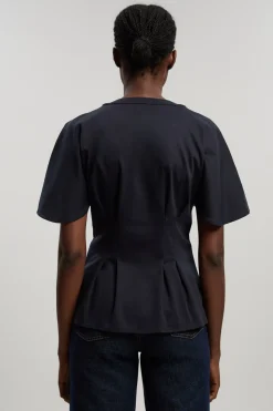 KarenMillen T-shirt En Jersey À Col En V Avec Détail Boutons<Femme Tops