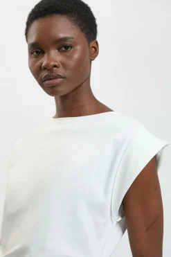 T-shirt En Jersey De Coton 100% Asymétrique