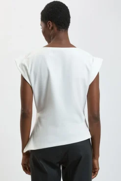 T-shirt En Jersey De Coton 100% Asymétrique