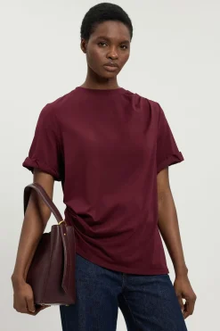 T-shirt En Jersey De Coton Avec Détail Froncé