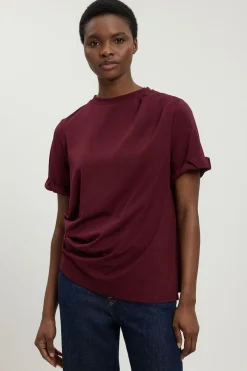T-shirt En Jersey De Coton Avec Détail Froncé