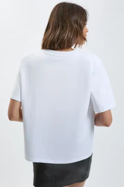 T-shirt En Jersey À Épaules Structurées