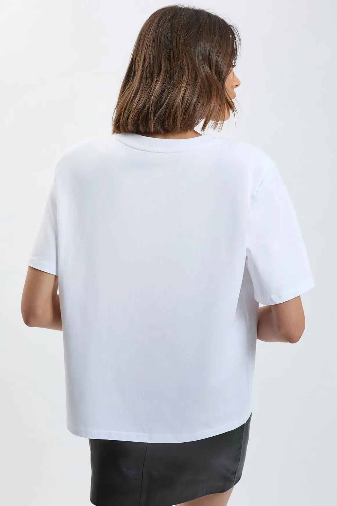 T-shirt En Jersey À Épaules Structurées