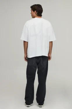 boohooMAN T-shirt En Jersey Slub Étoilé Coupe Oversize<Homme T-Shirts Impriméstendances|T-Shirts