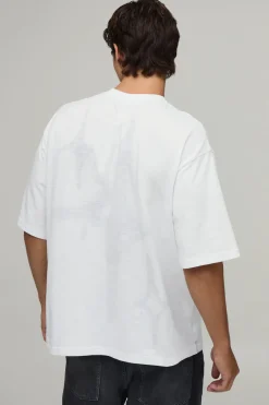 boohooMAN T-shirt En Jersey Slub Étoilé Coupe Oversize<Homme T-Shirts Impriméstendances|T-Shirts