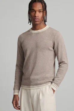 T-shirt En Maille Ajustée Muscle Mélange Coton À Liserés Contrastés