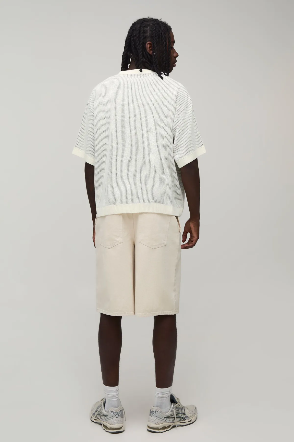boohooMAN T-shirt En Maille Côtelée Contrastée À Coupe Ample Oversize<Homme T-Shirts|Maille