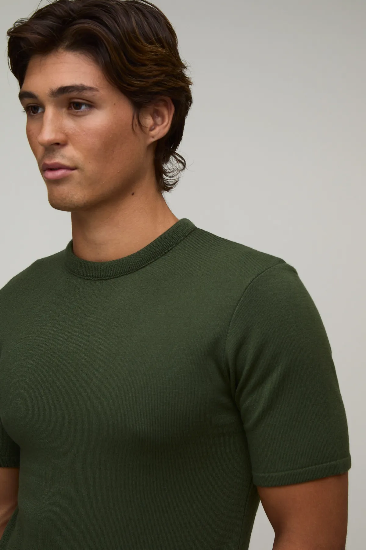 boohooMAN T-shirt En Maille Douce Coupe Ajustée Musclée<Homme T-Shirts|Maille