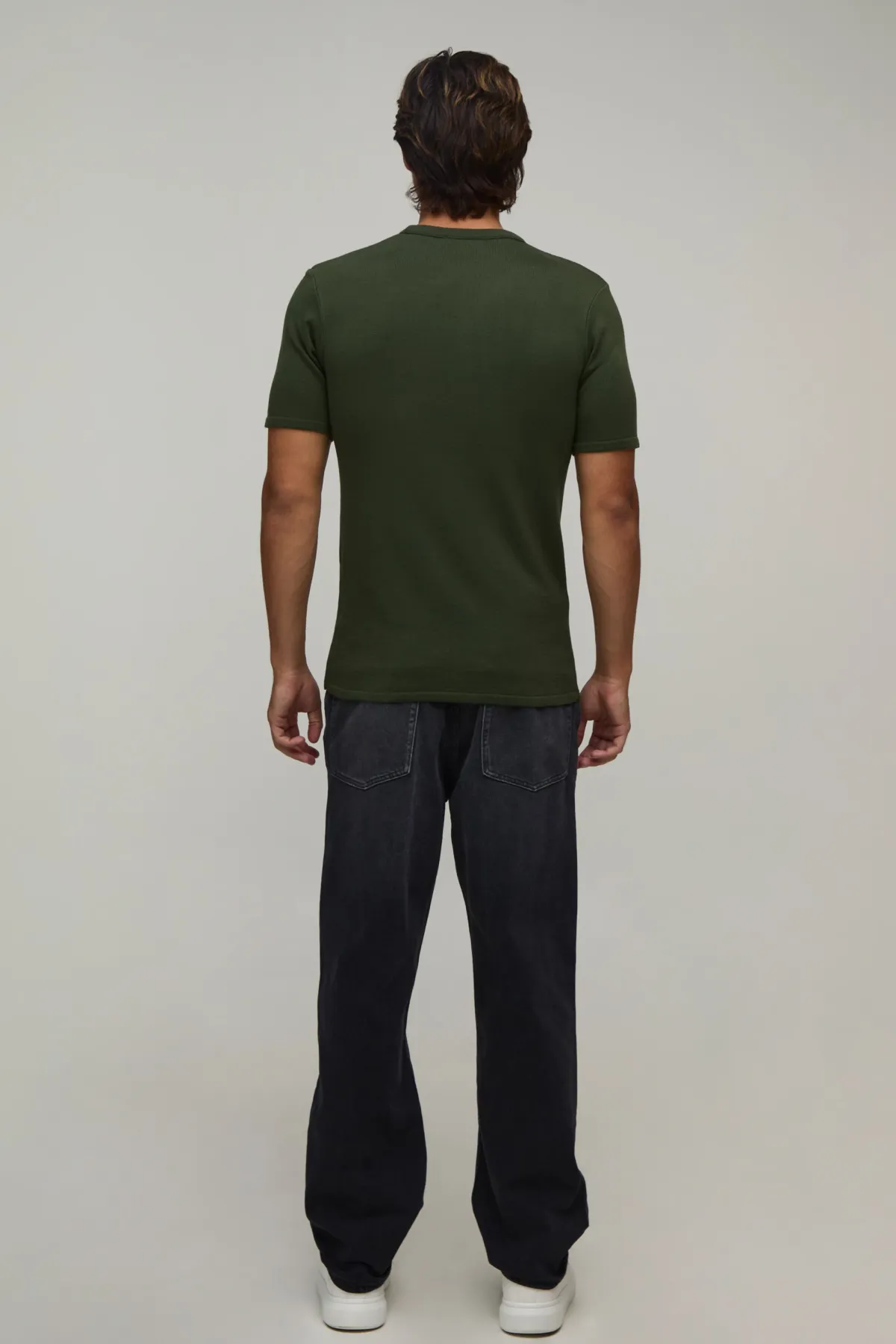 boohooMAN T-shirt En Maille Douce Coupe Ajustée Musclée<Homme T-Shirts|Maille
