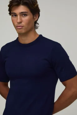 T-shirt En Maille Douce Coupe Ajustée Musclée