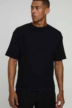 T-shirt En Maille Gaufrée Coupe Regular