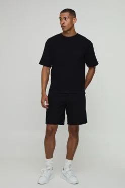 T-shirt En Maille Gaufrée Coupe Regular