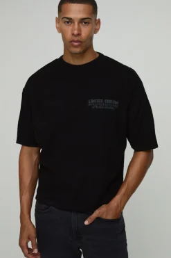 boohooMAN T-shirt En Maille Gaufrée Coupe Ample Décontractée Édition Limitée<Homme T-Shirts|Maille