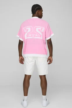 T-shirt en maille jacquard moto, coupe régulière