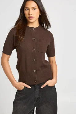 T-shirt En Maille À Ourlet Froncé