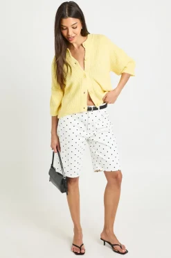 T-shirt En Maille Oversize À Boutonnage Sur Le Devant