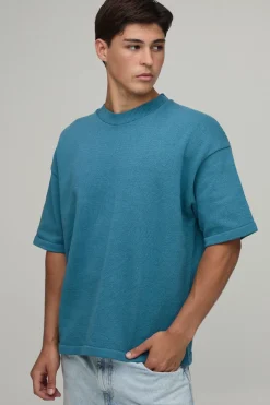 T-shirt En Maille Oversized Mélange De Coton