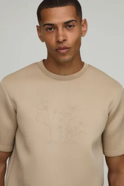 T-shirt En Scuba Bonded À Coupe Regular Avec Imprimé Floral