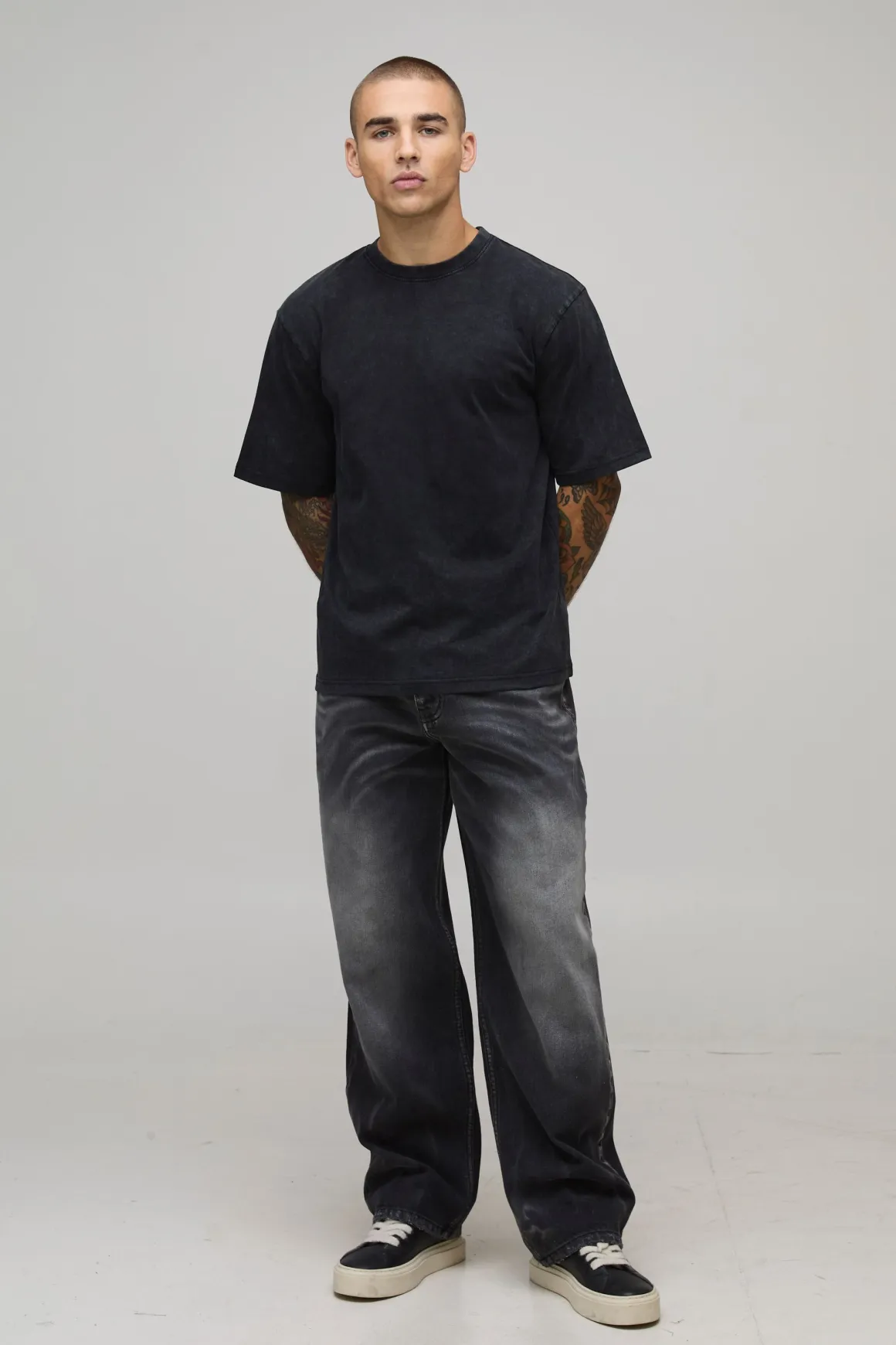 T-shirt Essentiel Boxy Oversize En Coton Épais Lavé