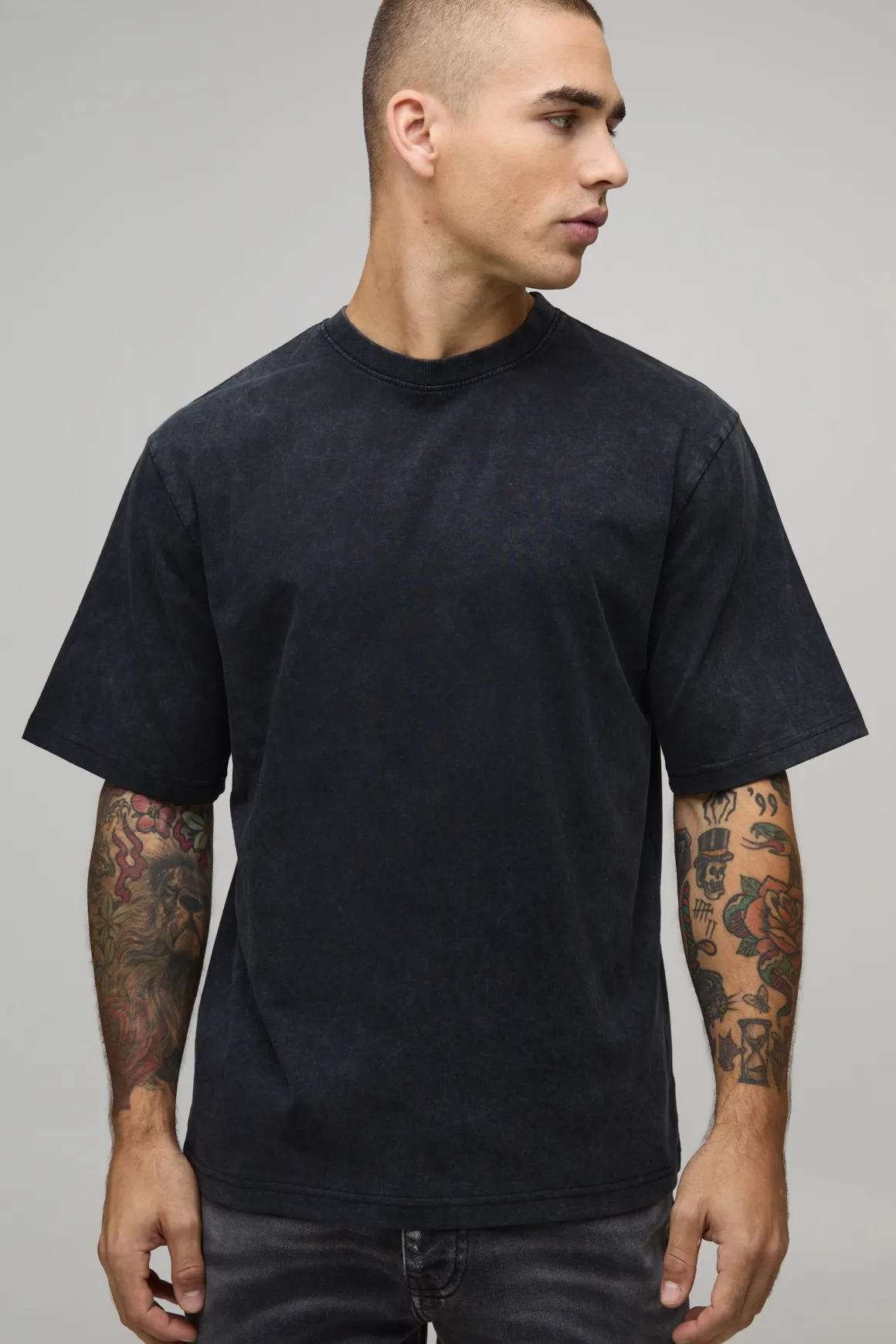 T-shirt Essentiel Boxy Oversize En Coton Épais Lavé