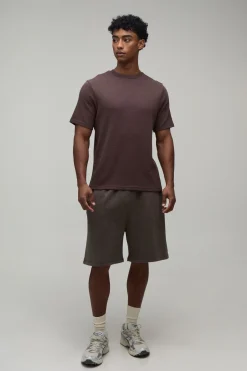 boohooMAN T-shirt Essentiel Coupe Regular En Jersey Gaufré<Homme Tout Afficher|T-Shirts Grande Taille
