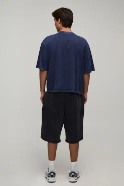 T-shirt Essentiel Délavé Oversize Coupe Boxy Avec Poche Poitrine