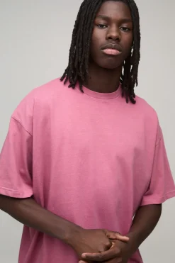 boohooMAN T-shirt Essentiel Lavé Oversize En Coton Épais<Homme Nouveautés Grande Taille|Tout Afficher