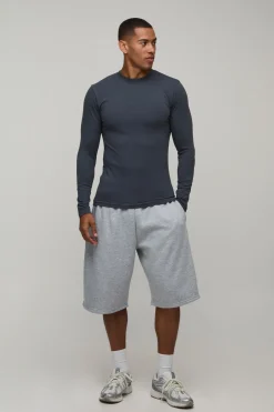T-shirt Essentiel À Manches Longues Coupe Ajustée Musclée