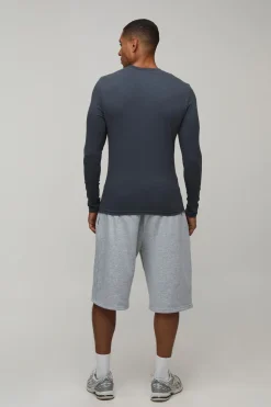 T-shirt Essentiel À Manches Longues Coupe Ajustée Musclée