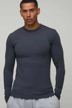 T-shirt Essentiel À Manches Longues Coupe Ajustée Musclée