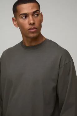 boohooMAN T-shirt Essentiel À Manches Longues Coupe Ample<Homme T-Shirts|Essentiels