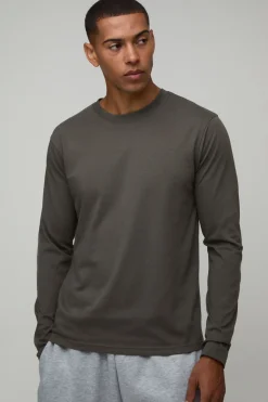 boohooMAN T-shirt Essentiel À Manches Longues Coupe Régulière<Homme T-Shirts|Essentiels