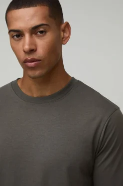 boohooMAN T-shirt Essentiel À Manches Longues Coupe Régulière<Homme T-Shirts|Essentiels