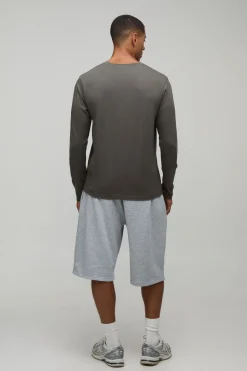 boohooMAN T-shirt Essentiel À Manches Longues Coupe Régulière<Homme T-Shirts|Essentiels