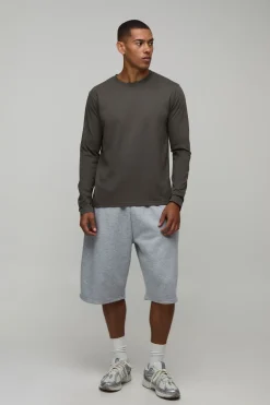 boohooMAN T-shirt Essentiel À Manches Longues Coupe Régulière<Homme T-Shirts|Essentiels