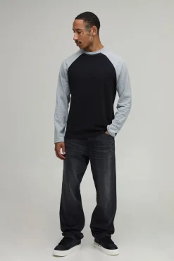 boohooMAN T-shirt Essentiel À Manches Longues Raglan Coupe Regular<Homme T-Shirts|Essentiels