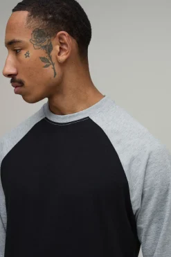 boohooMAN T-shirt Essentiel À Manches Longues Raglan Coupe Regular<Homme T-Shirts|Essentiels