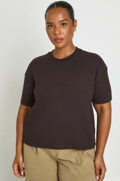 T-shirt Gaufré Ample Grande Taille