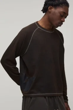 boohooMAN T-shirt Gaufré Délavé À Manches Longues Oversize Boxy Avec Logo M Star<Homme T-Shirts