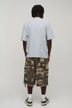 T-shirt Gaufré Imprimé Varsity Oversize