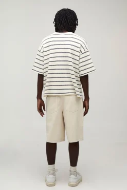 T-shirt Gaufré Oversize Ample À Rayures