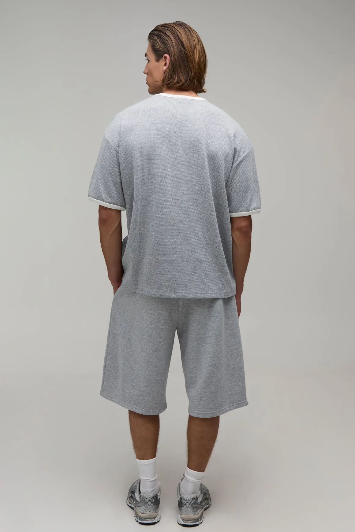 T-shirt Gaufré Oversized À Bordures Contrastées